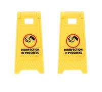 QUARKZMAN Letrero De Advertencia Miniatura, Letreros De Desinfección En Progreso, Modelo De Escena Callejera En Plástico, Letrero De Precaución Piso, Juego De Roles (Amarillo, 2 Pcs)