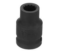 QUARKZMAN Llave de Impacto de 12 Puntos de 1/2 Pulgada 10mm Métrica Cr-V Llave de Impacto Superficial para Tuercas con Conductor para Reparación de Automóviles