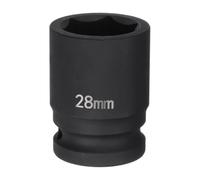 QUARKZMAN Llave de Impacto de 6 Puntos Deep 3/4" Drive 28mm Métrica 40Cr Aleación de Acero Husillo Tuerca de Eje Llave de Impacto