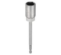 QUARKZMAN Llave de Vaso Hexagonal, 19mm Impacto Casquillo para Taladro 1/4" Vástago 150mm Extra Largo Cr-V Métrica Punta Tornillo Ajustador para Atornillador Eléctrico Mecánico Tuercas