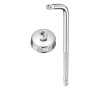 QUARKZMAN Llave Para Tapa De Filtro De Aceite 14 Dientes 67 Mm Diámetro Interno 1/2" CR-V Acero Accionamiento Cuadrado Con Barra Curva Tipo Copa Herramienta De Extracción De Filtro De Aceite