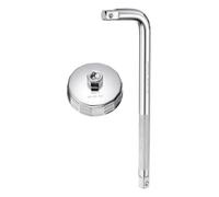 QUARKZMAN Llave Para Tapa De Filtro De Aceite 14 Dientes 84 Mm Diámetro Interno 1/2" CR-V Acero De Accionamiento Cuadrado Con Barra Curva Tipo Taza Accionamiento Métrico Herramienta De