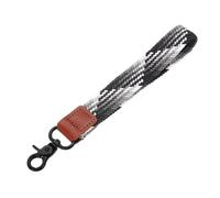 QUARKZMAN Llavero Cordón para Muñeca, 200mm Correa Trenzada con Cierre Negro, Portallaves de Mano para Llaves de Coche Tarjetas de Identificación Cartera, Gris Blanco