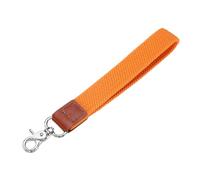 QUARKZMAN Llavero Cordón para Muñeca, 200mm Correa Trenzada con Cierre Plateado, Portallaves de Mano para Llaves de Coche Tarjetas de Identificación Cartera, Naranja