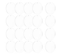 QUARKZMAN Llaveros De Acrílico En Blanco, 20Pcs Llaveros Redondos Transparentes De Acrílico De 2.6 Pulgadas Discos Circulares En Blanco De 3mm De Grosor Con Agujeros Para Manualidades