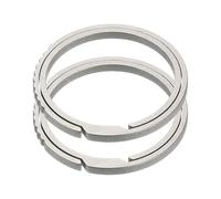 QUARKZMAN Llaveros de Titanio, 2 Piezas 1.1 pulgadas Llaveros de Empuje Lateral Dividido Anillo de Llave Dividido Círculo Variado para Casa Coche Oficina Llaves Accesorio Llavero, Plata