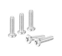 QUARKZMAN M1.4-0.3 X 6Mm 20Pcs Tornillos de Cabeza Redonda Plana de Acero Inoxidable 304 con Ranura Phillips Tornillos de Máquina para Conexión de Muebles