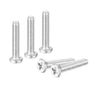 QUARKZMAN M1.4-0.3 X 8Mm 20Pcs Tornillos de Cabeza Redonda Plana de Acero Inoxidable 304 con Ranura Phillips para Conexión de Muebles