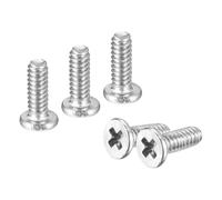 QUARKZMAN M1.6-0.35 X 4Mm 20Pcs Tornillos de Cabeza Plana Redonda de Acero Inoxidable 304 con Ranura Phillips Tornillos de Máquina para Conexión de Muebles