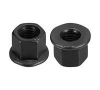 QUARKZMAN M12 Brida Hexagonal Tuercas de Bloqueo, 2uds Grado 10.9 Carbono Acero Negro Óxido Acabado Hex Brida Tuercas para Maquinaria