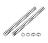 QUARKZMAN M22 x 250mm Varilla Roscada Completa, 2.5mm Paso Perno Roscado de Tornillo de Acero Inoxidable con 4pcs Tuercas Hexagonales Barra de Rosca a la Derecha para Industrial, 2pcs