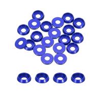 QUARKZMAN M3 Arandelas Cónicas Avellanadas Agujero de 3mm/0.12" Arandelas de Cabeza Cónica de Aluminio para Tornillos RC/FPV/PC/Dron/Accesorios Mecánicos Piezas 20Uds Azul Oscuro