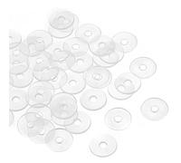 QUARKZMAN M3 Plástico Redondo Plana Arandela Junta x 50uds Nylon Arandela Redondo Plana Arandela Junta Sello Anillo para Vidrio Puerta Manija, Transparente
