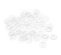 QUARKZMAN M4 13mm OD Plástico Redondo Plana Arandela Junta x 50uds Nylon Arandela Redondo Plana Arandela Junta Sello Anillo para Vidrio Puerta Manija Transparente