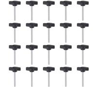 QUARKZMAN M4 x 40mm Ala Mango Perilla, 20pcs Manija de Sujeción Forma T Pomo de 27mm Ancho de Pulgar Tornillo de Cabeza Moleteada Rosca Macho Estándar para Instrumentos Carpintería, Negro