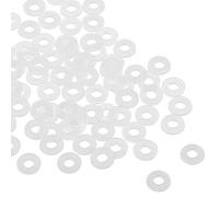 QUARKZMAN M4x10mm Plástico Redondo Plana Arandela Junta x 200uds Nylon Arandela Redondo Plana Arandela Junta Sello Anillo para Vidrio Puerta Manija, Beige