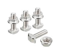 QUARKZMAN M5*16 Conjunto de Tornillos de Cabeza de Martillo, 40pcs Perno de Caída en Ranura en T Deslizantes T-Nut con 40pcs Tuercas Hexagonales de Brida para Serie 20 Aluminio Perfil