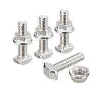 QUARKZMAN M5*20 Conjunto de Tornillos de Cabeza de Martillo, 20pcs Perno de Caída en Ranura en T Deslizantes T-Nut con 20pcs Tuercas Hexagonales de Brida para Serie 20 Aluminio Perfil