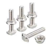 QUARKZMAN M5*25 Conjunto de Tornillos de Cabeza de Martillo, 20pcs Perno de Caída en Ranura en T Deslizantes T-Nut con 20pcs Tuercas Hexagonales de Brida para Serie 20 Aluminio Perfil
