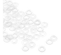QUARKZMAN M5 Plástico Redondo Plana Arandela Junta x 100uds Nylon Arandela Redondo Plana Arandela Junta Sello Anillo para Vidrio Puerta Manija, Transparente