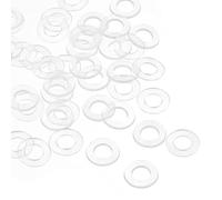 QUARKZMAN M5 Plástico Redondo Plana Arandela Junta x 50uds Nylon Arandela Redondo Plana Arandela Junta Sello Anillo para Vidrio Puerta Manija, Transparente