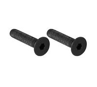 QUARKZMAN M5 Rosca 25mm Largo Zócalo Tapa Tornillo x 2uds Metal Acero Hexagonal Cabeza Perno para Gabinetes Muebles Fabricación Automoción, [Negro, Izquierda Mano]