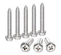 QUARKZMAN M5 x 35mm Tornillos Autorroscantes Hexagonales Phillips, Tornillos de Chapa de Acero Inoxidable 304 con Brida Hexagonal Tornillos de Cabeza Redonda Hexagonal, 40 Piezas
