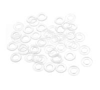 QUARKZMAN M6 Plástico Redondo Plana Arandela Junta x 50uds Nylon Arandela Redondo Plana Arandela Junta Sello Anillo para Vidrio Puerta Manija, Transparente