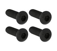 QUARKZMAN M6 Rosca 23mm Largo Zócalo Tapa Tornillo x 4uds Metal Acero Hexagonal Cabeza Perno para Gabinetes Muebles Fabricación Automoción, [Negro, Izquierda Mano]