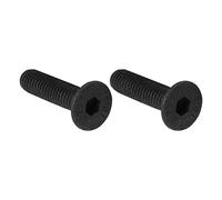 QUARKZMAN M6 Rosca 25mm Largo Zócalo Tapa Tornillo x 2uds Metal Acero Hexagonal Cabeza Perno para Gabinetes Muebles Fabricación Automoción, [Negro, Izquierda Mano]