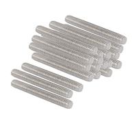 QUARKZMAN M6 x 50mm 1mm Paso Totalmente Roscado Varillas x 20uds 304 Inoxidable Acero Macho Roscado Varilla Barra para Pernos y Abrazaderas y Colgadores y U Pernos, [Plata]