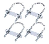 QUARKZMAN M6x40x90mm Redondo U Perno x 4 Juegos Acero U Perno para Eje y Remolque Hoja y Tubo, [Plateado Tono]