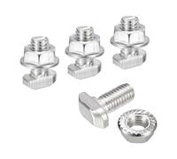 QUARKZMAN M8*16 Conjunto de Tornillos de Cabeza de Martillo, 20pcs Perno de Caída en Ranura en T Deslizantes T-Nut con 20pcs Tuercas Hexagonales de Brida para Serie 30 Aluminio Perfil