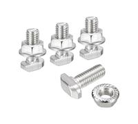 QUARKZMAN M8*20 Conjunto de Tornillos de Cabeza de Martillo, 20pcs Perno de Caída en Ranura en T Deslizantes T-Nut con 20pcs Tuercas Hexagonales de Brida para Serie 30 Aluminio Perfil
