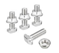 QUARKZMAN M8*25 Conjunto de Tornillos de Cabeza de Martillo, 20pcs Perno de Caída en Ranura en T Deslizantes T-Nut con 20pcs Tuercas Hexagonales de Brida para Serie 30 Aluminio Perfil