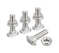 QUARKZMAN M8*30 Conjunto de Tornillos de Cabeza de Martillo, 40pcs Perno de Caída en Ranura en T Deslizantes T-Nut con 40pcs Tuercas Hexagonales de Brida para Serie 40 Aluminio Perfil