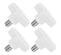 QUARKZMAN M8 x 12mm Tornillos Moleteados, 4pcs Perillas de Ala en T Rosca Macho de Acero Inoxidable 304 Tuerca Pomo de Mango Asas Ajustables Sujeción Manual para Máquina, Blanco, 36mm Ancho