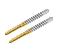 QUARKZMAN Machuelo de Rosca Métrica M5 x 0.8, Recubierto de Titanio, Cobalto HSS (Acero de Alta Velocidad) de 3 Flautas Rectas, Herramienta de Reparación de Roscado, 2 unidades