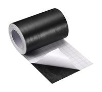 QUARKZMAN Madera Grano Cinta 4.72" x16 Pies Pared Papel Borde Adhesivo Autoadhesivo Madera Grano Reparación Parche con Raspador para Pared Esquina Mesa Puerta Sofá Muebles (Negro)