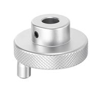 QUARKZMAN Manivela de Aluminio de Aleación de Aluminio de 50 Mm Od y 12 Mm Id para Torno Con Mango Giratorio, Manivela de Fresadora de Aluminio Con Llave Inglesa y 2 Tornillos, Tono Plateado