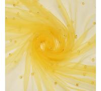 QUARKZMAN Mantel Blanco Perla 10 Pies, Tela con Perlas 108x60 Pulgadas, Tulle Suave Encaje, Red De Tulle para Decoración De Mesa, Arco Nupcial Y Velo, Oro