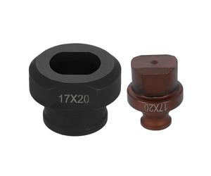 QUARKZMAN Matriz Hidráulica Para Perforar Agujeros 17x20mm Ranurada Acero 40Cr Kit De Perforación Eléctrica Para Máquina De Perforación Eléctrica MHP-20 JP-20 Burdeos Y Negro