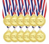 QUARKZMAN Medallas De Baloncesto 2 Pulgadas, Medallas De Oro con Cinta para El Cuello para Competencias Deportivas En Equipo Favores De Fiesta 12 Piezas