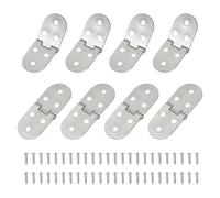 QUARKZMAN Mesa Plegable Bisagra Superior Giratoria 3" x 1.2", Bisagras Bandeja Mayordomo 270 Grados Bisagra Solapa Borde Redondo Resistente Con Tornillo M4 Para Puerta Plata Paquete 8