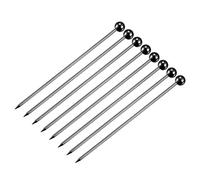 QUARKZMAN Metal Cóctel Púas 8 uds, Reutilizable Inoxidable Acero Cóctel Palillo Dientes Bola Forma para Bebidas, Aperitivo, Frutas - Negro