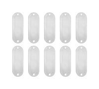 QUARKZMAN Metal En Blanco Etiquetas Estampado En Blanco Etiqueta Bricolaje Grabado Etiquetas Aluminio Plateado Tono Mascota ID Etiqueta para Artesanía Colgante Decoración 10 uds