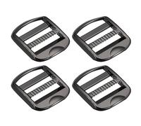 QUARKZMAN Metal Escalera Hebilla Deslizador Tri-Deslizante Metal Ajustables Hebillas, 4uds 32mm(1-1/4") Ancho interior para Correa Mochila Correa, Negro pistola