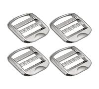 QUARKZMAN Metal Escalera Hebilla Deslizador Tri-Deslizante Metal Ajustables Hebillas, 4uds 32mm(1-1/4") Ancho interior para Correa Mochila Correa, Plata Gris