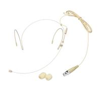 QUARKZMAN Micrófono De Diadema con Gancho para La Oreja, Conjunto Doble sobre La Oreja Colgante Micrófono De Condensador con Mini Conector XLR 4 Pines TA4F Cable De 3.9 Pies, Beige