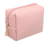 QUARKZMAN Mini Maquillaje Bolsas, 4" x 3" PU Impermeable Viaje Tocador Artículos Almacenamiento Bolsa Portátil Maquillaje Bolsa, Lindo Pijo Cosméticos Bolso con Cremallera (Agua Rosa)